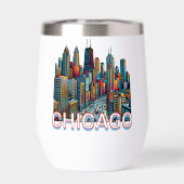 Pop art stripboek Chicago, Illinois Skyline (Achterkant)