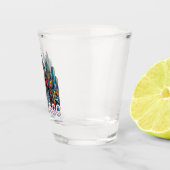 Pop art stripboek Chicago, Illinois Skyline Shot Glas (Rechts)