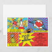 Pop Art Stripboek Huwelijksuitnodiging Kaart (Voorkant / Achterkant)