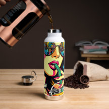 Pop Art stripboek mooie vrouw die boba drinkt