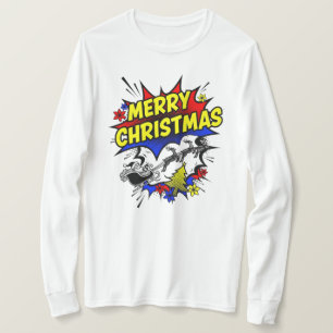 Pop Art stripboek stijl Prettig Kerstfeest T-shirt