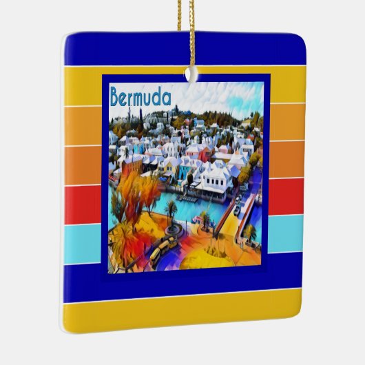 Pop Art Stripes Bermuda Keramisch Ornament (Rechts)