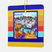 Pop Art Stripes Bermuda Keramisch Ornament (Links)