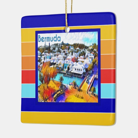 Pop Art Stripes Bermuda Keramisch Ornament (Links)