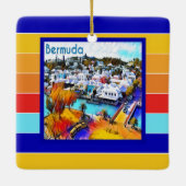 Pop Art Stripes Bermuda Keramisch Ornament (Achterkant)