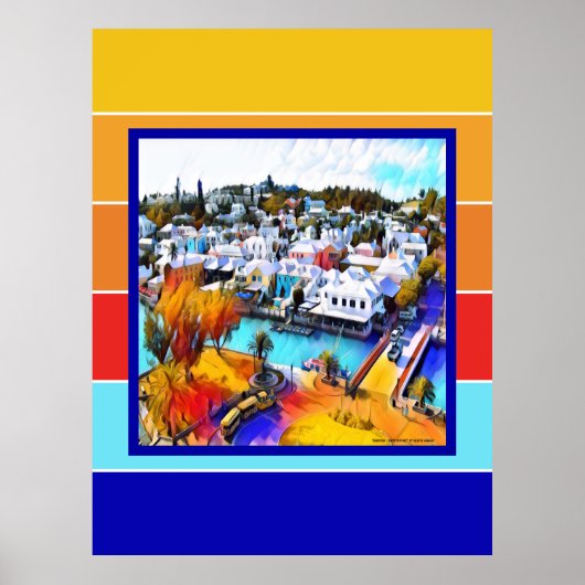 Pop Art Stripes Bermuda Poster (Voorkant)