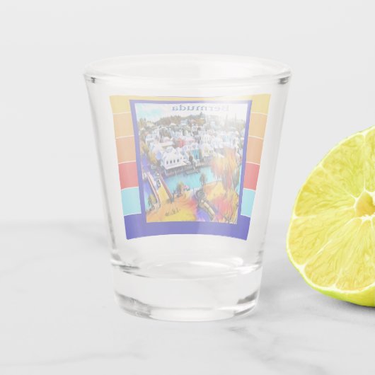 Pop Art Stripes Bermuda Shot Glas (Achterkant)