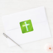 Pop Art Style Cross Green Leaf Sticker (Envelop)