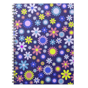 Pop Art Style Daisy Flowers Pattern Notitieboek