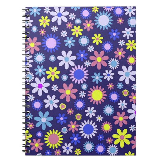 Pop Art Style Daisy Flowers Pattern Notitieboek (Voorkant)