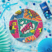 Pop Art Style - Explosieve Retro Comic Blast Papieren Bordje (Feest)