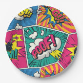 Pop Art Style - Explosieve Retro Comic Blast Papieren Bordje (Voorkant)