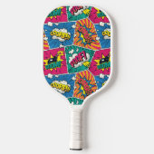 Pop Art Style - Kleurrijke Retro Comic Explosions Pickleball Paddle (Achterkant)
