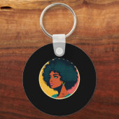 Pop Art Style Meisje Sticker Sleutelhanger (Voorkant)