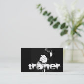 Pop Art Style Personal Trainer Black Visitekaartje (Staand voorkant)