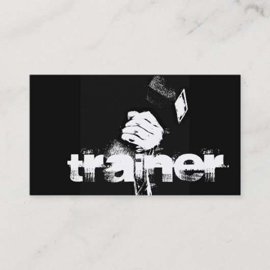 Pop Art Style Personal Trainer Black Visitekaartje (Voorkant)