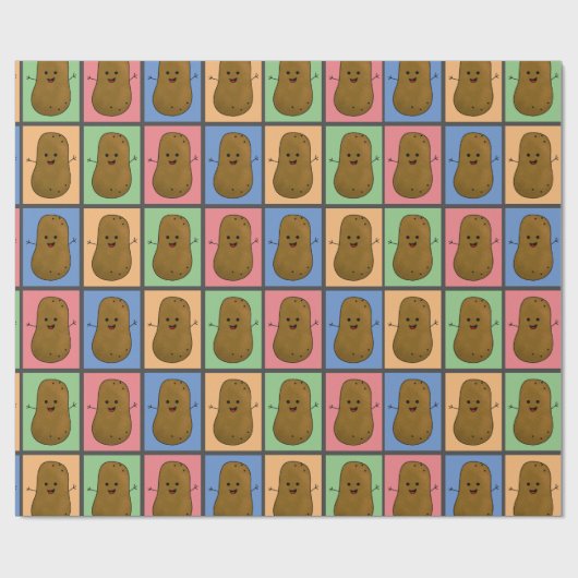 Pop Art Style Potato Cadeaupapier (Vlak)