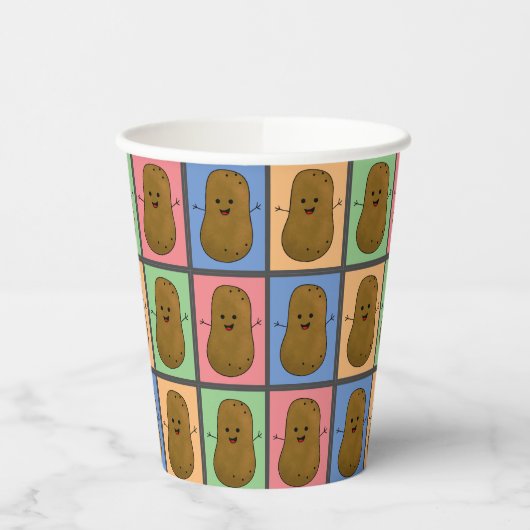 Pop Art Style Potato Papieren Bekers (Links)