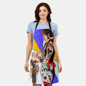 Pop Art Style Retro Lady Baking Schort (Gedragen)
