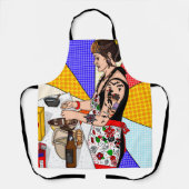 Pop Art Style Retro Lady Baking Schort (Voorkant)