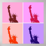 Pop Art Style Statue of Liberty Poster<br><div class="desc">Pop Art New York City Monuments Artworks - Indepent United States of America National Symbol Buildings</div>