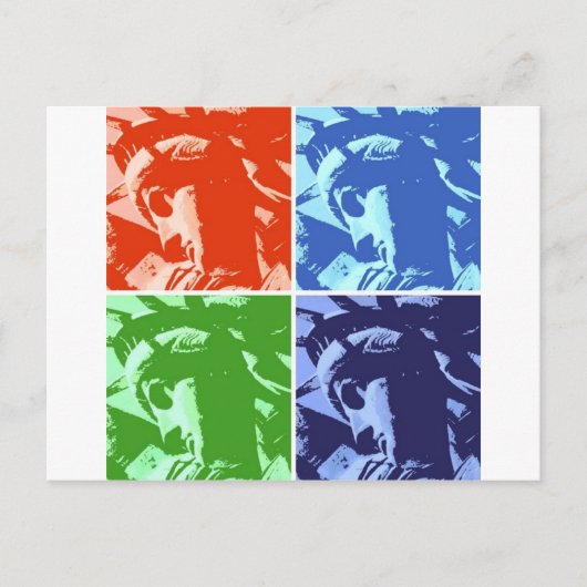 Pop Art Style Statue van Liberty New York Briefkaart (Voorkant)