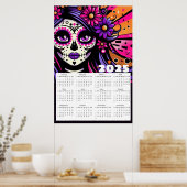 Pop Art Sugar Skull 2025 Kalender Poster (Keuken)