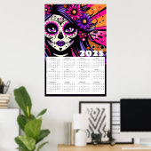 Pop Art Sugar Skull 2025 Kalender Poster (Thuiskantoor)