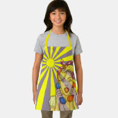 Pop Art Sun Ray Paarse & Gele Vrouwen Schort (Insitu)