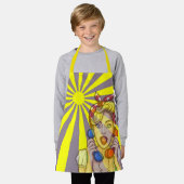 Pop Art Sun Ray Paarse & Gele Vrouwen Schort (Gedragen)