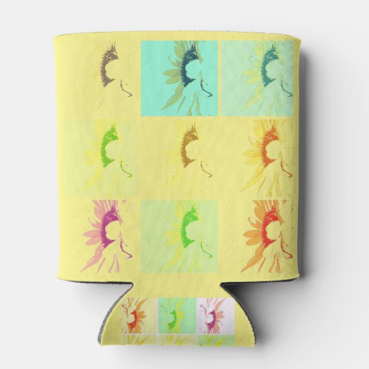 Pop Art Sunflower Blikjeskoeler (Achterkant)