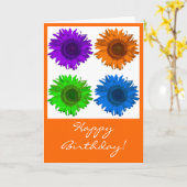 Pop Art Sunflower Block Happy Birthday Kaart (Gele Bloem)