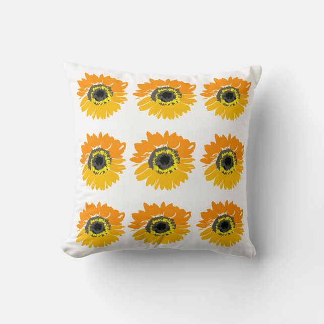 Pop Art Sunflower Decoratief Sierkussen (Voorkant)