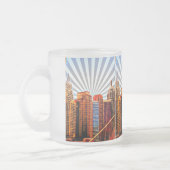 Pop Art Sunrise Skyline Matglas Koffiemok (Links)