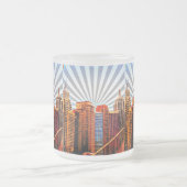 Pop Art Sunrise Skyline Matglas Koffiemok (Center)