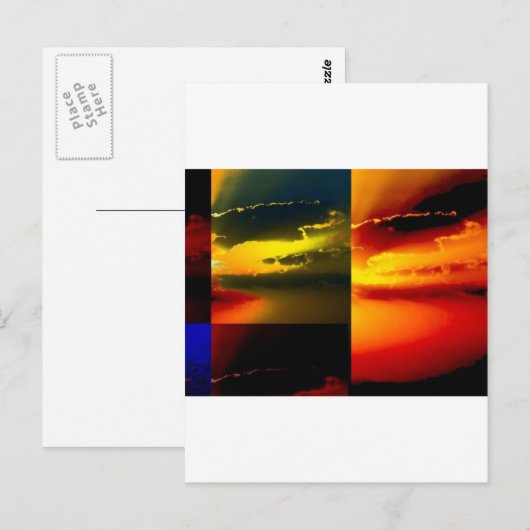 Pop Art Sunset Briefkaart (Voorkant / Achterkant)