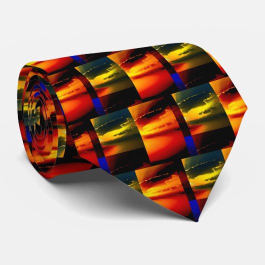 Pop Art Sunset Stropdas (Opgerold)