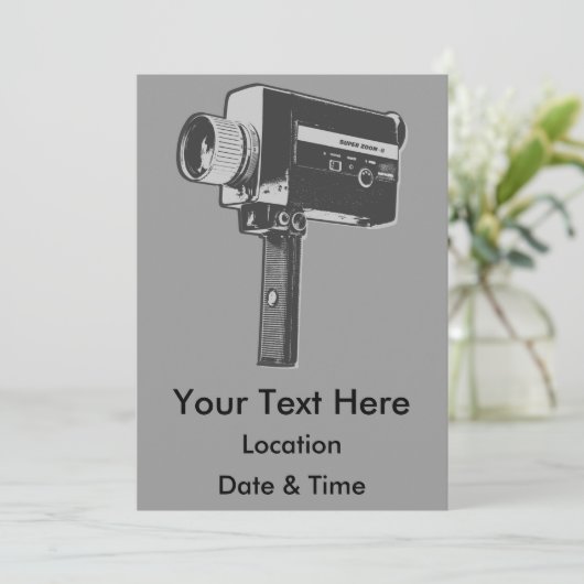 Pop Art Super 8-filmcamera Kaart (Staand voorkant)