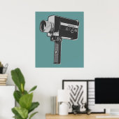 Pop Art Super 8-filmcamera Poster (Thuiskantoor)