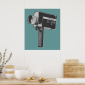 Pop Art Super 8-filmcamera Poster (Keuken)
