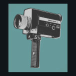 Pop Art Super 8-filmcamera Poster<br><div class="desc">In de jaren '50 en '60 produceerde de super 8 filmcamera zelfgemaakte films voor gezinnen overal. Het ontwerp van de Filmcamera van Super 8 is gegeven een kunstbehandeling van de pop en is in de kleuren van grijs en zwart. Als u een filmafgrond bent of van films en video's houdt,...</div>
