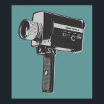 Pop Art Super 8-filmcamera Poster<br><div class="desc">In de jaren '50 en '60 produceerde de super 8 filmcamera zelfgemaakte films voor gezinnen overal. Het ontwerp van de Filmcamera van Super 8 is gegeven een kunstbehandeling van de pop en is in de kleuren van grijs en zwart. Als u een filmafgrond bent of van films en video's houdt,...</div>