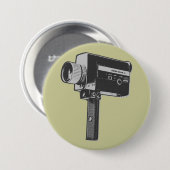Pop Art Super 8-filmcamera Ronde Button 7,6 Cm (Voorkant /achterkant)