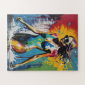 Pop Art Swimsuit Model Paint Splatter Legpuzzel (Horizontaal)