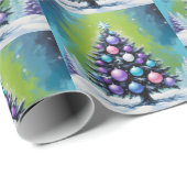 Pop Art Synthwave Christmas met Acid Green Violet Cadeaupapier (Rol Hoek)