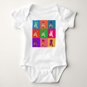 Pop Art Teddy Bear Baby Bodysuit