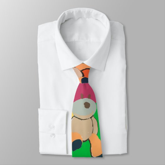 Pop art Teddybeer Stropdas (Gebonden)