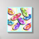 Pop Art TEENSLIPPERS Galerij met vloerafwerking ca Canvas Afdruk<br><div class="desc">TEENSLIPPERS in een Grafisch van de Stijl van de Kunst van de Pop op een Galerij Gewikkeld Canvas - klaar om te hangen,  geen lijst nodig! Ideaal voor een strandhuis of oceaangebed. Kies uw achtergrondkleur en kies uw grootte!</div>