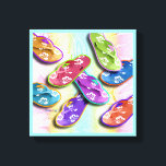 Pop Art TEENSLIPPERS Galerij met vloerafwerking ca Canvas Afdruk<br><div class="desc">TEENSLIPPERS in een Grafisch van de Stijl van de Kunst van de Pop op een Galerij Gewikkeld Canvas - klaar om te hangen,  geen lijst nodig! Ideaal voor een strandhuis of oceaangebed. Kies uw achtergrondkleur en kies uw grootte!</div>