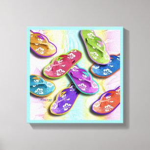 Pop Art TEENSLIPPERS Galerij met vloerafwerking ca Canvas Afdruk